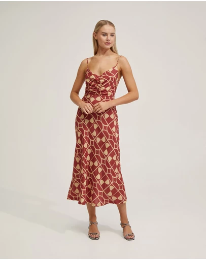 Oxford - Loren Geo Print Slip Dress