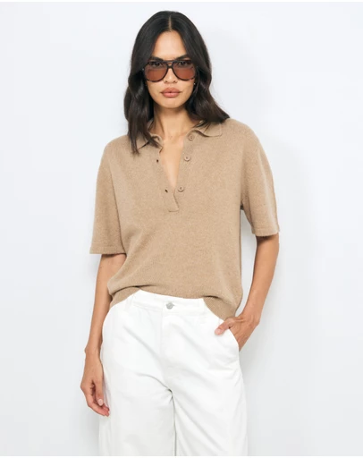 AERE - Aimee Relaxed Fit Knit Polo