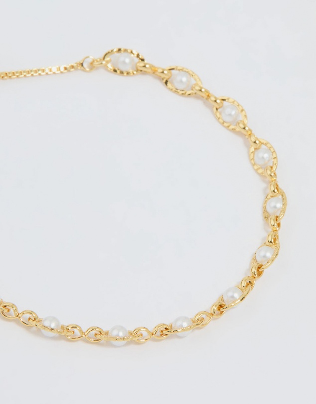Lovisa - Gold Plated Pearl Twisted Toggle Bracelet