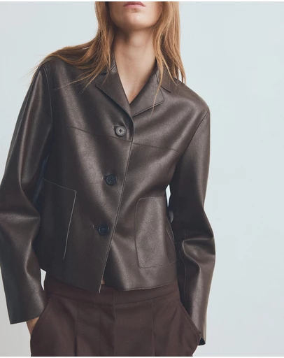 M.N.G - Faux-Leather Jacket With Pockets