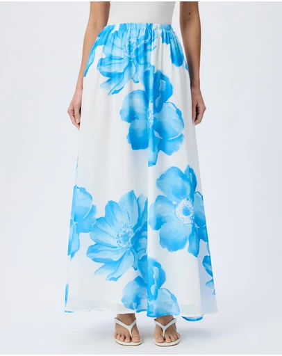Tussah - Valentina Floral Print Georgette Maxi Skirt