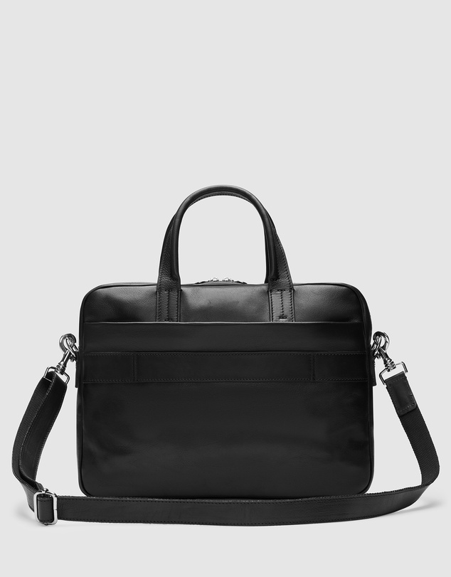 Republic of Florence - Pretoria Matt Black Leather Laptop Briefcase
