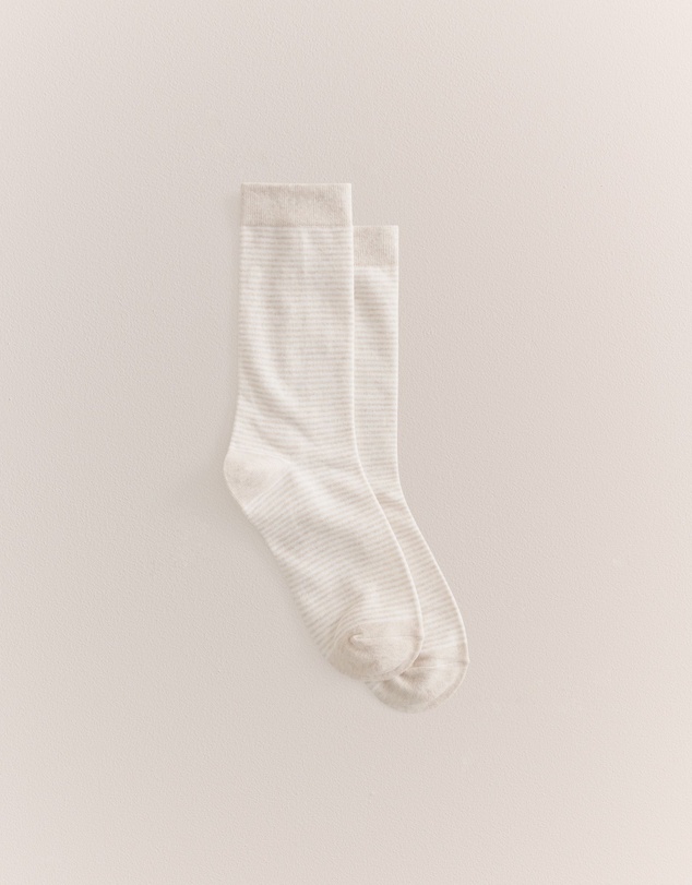 Trenery - Multi Stripe Crew Sock in Stone