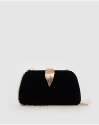 Izoa - Rebecca Clutch Black Velvet