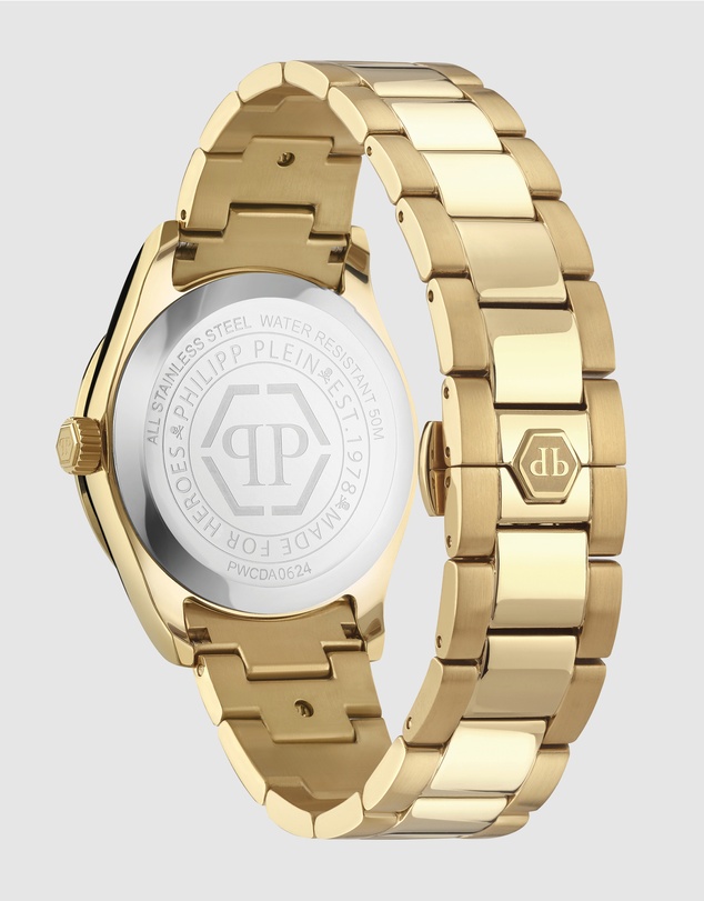Philipp Plein - Queen 38mm Black Dial and Gold-tone bracelet