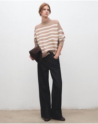 M.N.G - Oversized Striped High-Neck Jumper