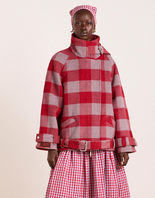 Damson Madder - Polly Wool Bomber Jacket