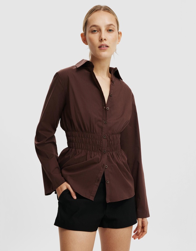 Cotton On - Gathered Long Sleeve Shirt
