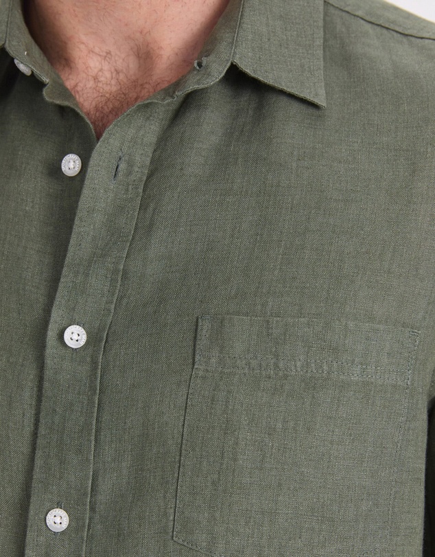 Sportscraft - Long Sleeve Linen Yarn Dyed Shirt