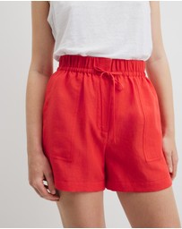 Country Road - Organically Grown Linen Tie Detail Short