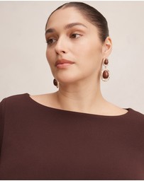 Forever New Curve - Briella Curve Boat Neck Draped Maxi Dress