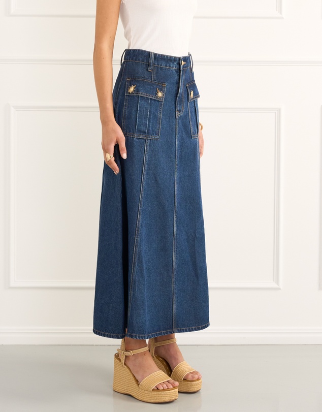 Heaven Australia - Indigo Rowan Midi Skirt