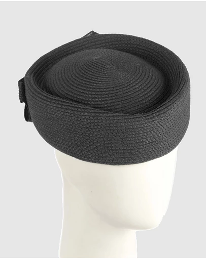 Max Alexander - Black Braid Pillbox Hat