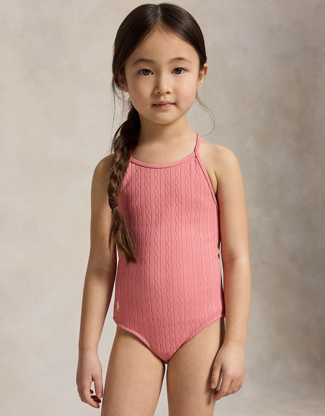 Polo Ralph Lauren - Mini-Cable Jacquard One-Piece Swimsuit - Kids