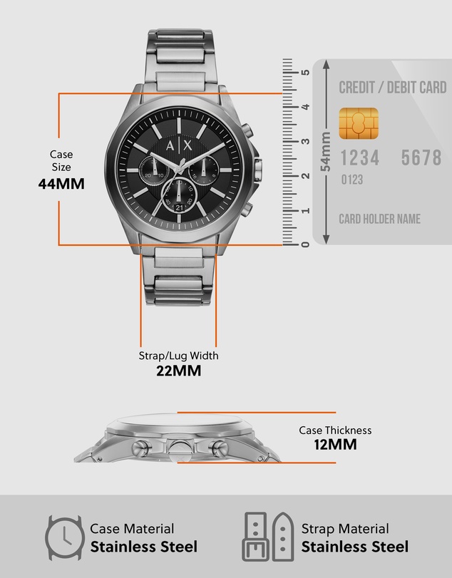 Armani Exchange - Silver-Tone Chronograph Watch