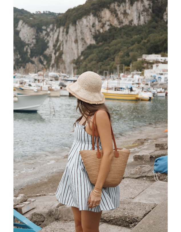 Petal & Pup - Cole Mini Dress - Blue/Brown Stripe