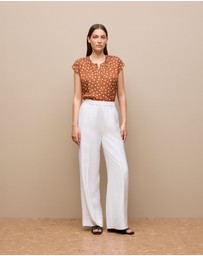 Trenery - Spot Modal Cap Sleeve Blouse in Burnt Orange