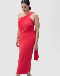 M.N.G - Irea Asymmetrical Bow-Neck Dress