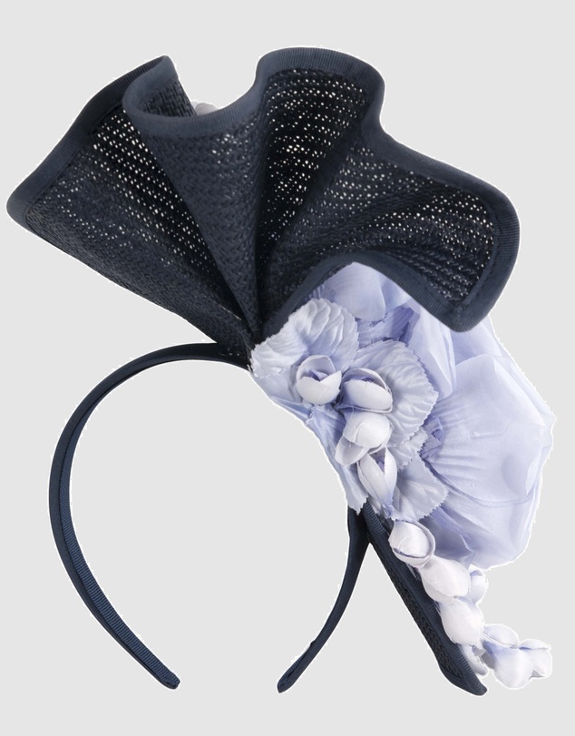 Fillies Collection - Bespoke Sculpted Navy Blue Racing Fascinator