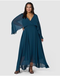 Pink Dusk by Curve Project - Electric Chemistry Cape Maxi Dress