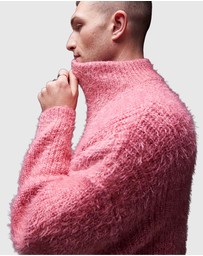Topman - Fluffy Knitted Quarter Zip Jumper