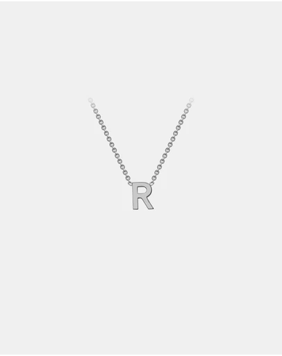 Zoe Olivia - 9K White Gold Initial R Necklace