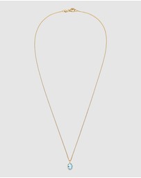 Elli Jewelry - Necklace Solitaire Pendant Elegant with Topaz Light Blue in 925 Sterling Silver Gold Plated