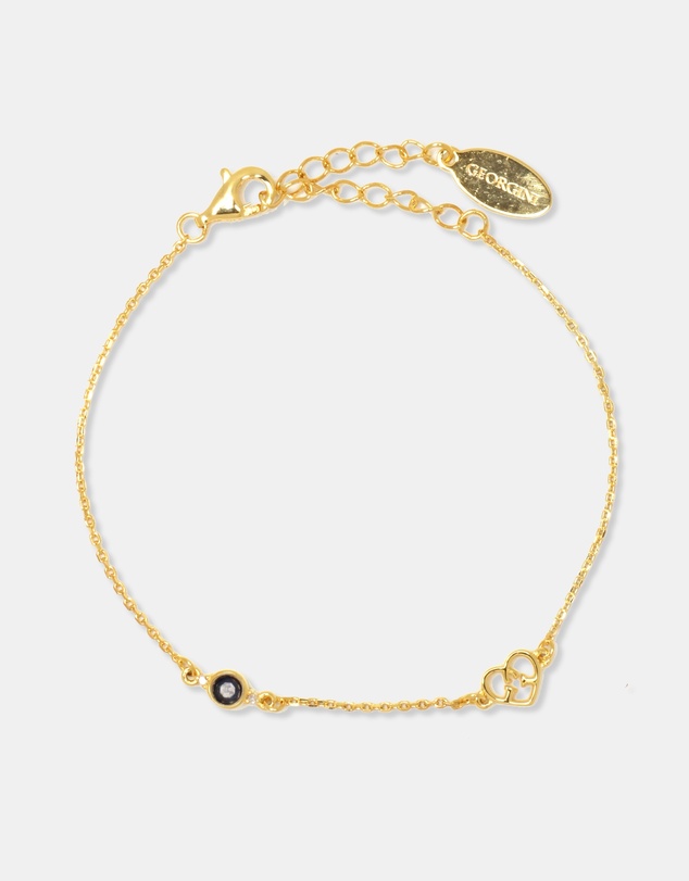 Georgini - Natural Sapphire And Two Natural Diamond September Gold Bracelet