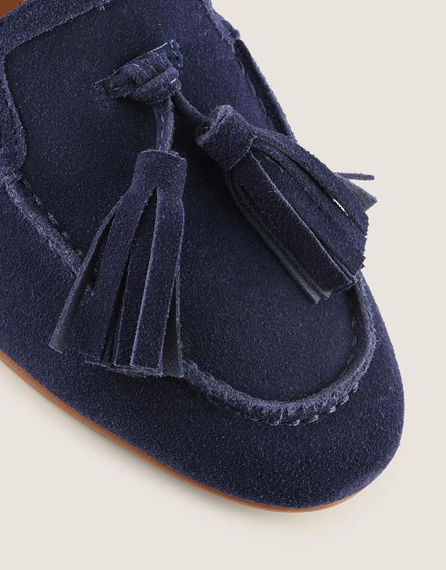Shelly Shen - Latice Loafers Navy Suede