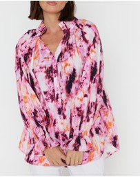 ALEXANDRA - Meeka Blouse Pink Textured Print