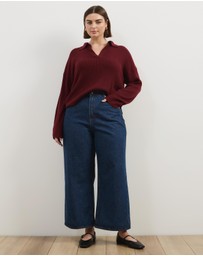 Atmos&Here Curvy - Kara Cropped Wide Leg Jeans
