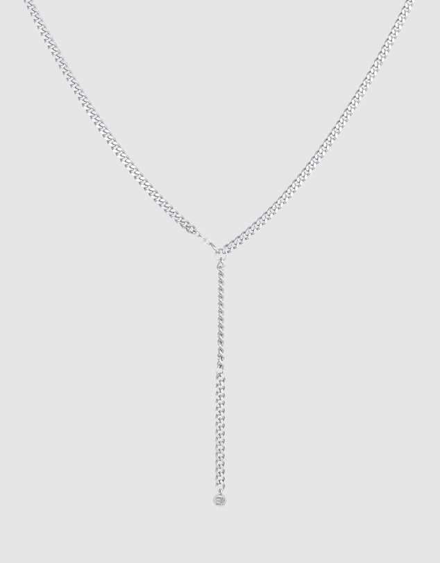 Elli Jewelry - Necklace Curb Y-Chain Layerlook Adjustable in 925 Sterling Silver