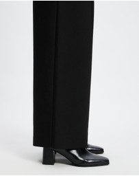 AERE - Stella Block Heel Leather Boots