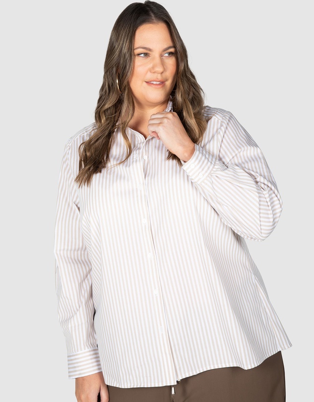Love Your Wardrobe - Ella Stripe Button-Up Shirt