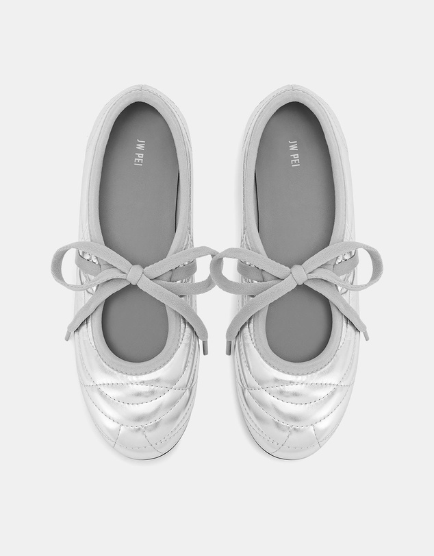 JW PEI - Erika Topstitching Lace-Up Ballet Flats