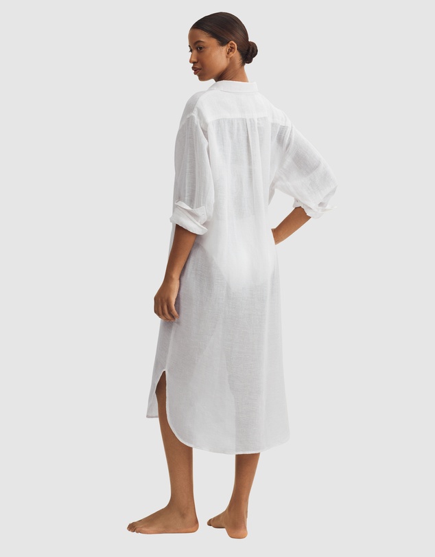 Polo Ralph Lauren - Cotton & Linen Shirt Dress Beach Cover Up