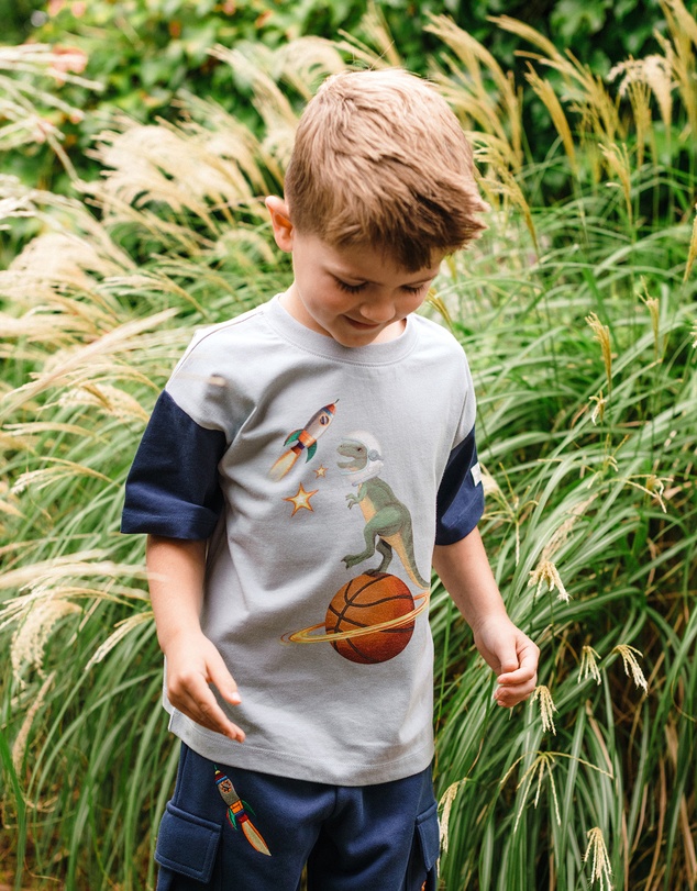 Fleur Harris - 'Out of This World' Orbit Tee in Pale Blue