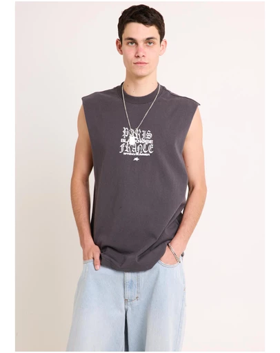 Black Noise White Rain - Rue Des Muscle Tank