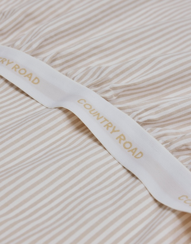 Country Road - Brae Australian Cotton Stripe Queen Fitted Sheet