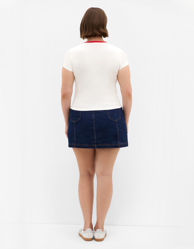 City Chic - Plus size Micro Cherry Print Tee - ivory
