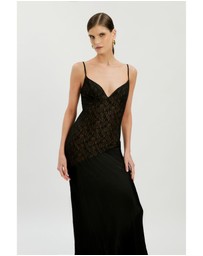 Bardot - Aralia Lace Satin Maxi Dress