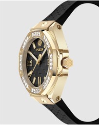 Philipp Plein - Plein Lady Royal - Gold-tone 39mm Black dial with baguette-cut crystals