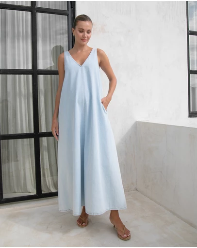 Soon Maternity - Emily Denim Maxi Dress