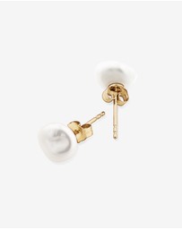 Michael Hill - 7-8mm Studs with Cultured Freshwater Baroque Pearls in 10kt Yellow Gold