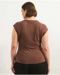 Atmos&Here Curvy - Grace Side Tie T-Shirt