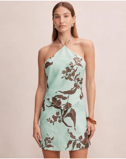 Forever New - Abigail Halter Neck Tie Back Mini Dress