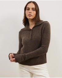 Atmos&Here - Kiera Knit Jumper with Wide Collar
