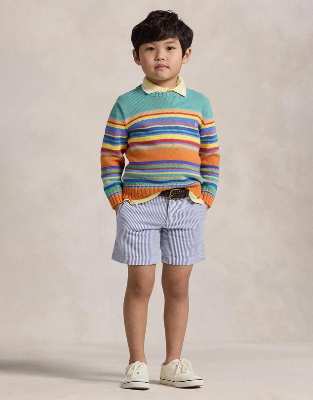 Polo Ralph Lauren - Stretch Cotton Seersucker Shorts - Babies-Kids