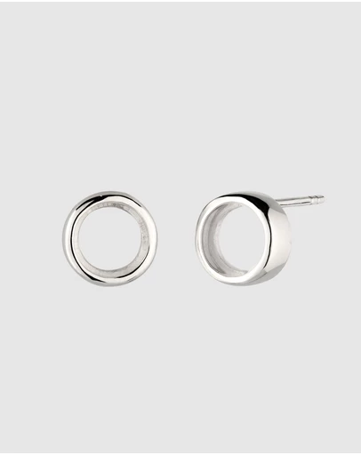 Elli Jewelry - Rock Crystal Circle Stud Earrings in 925 Silver