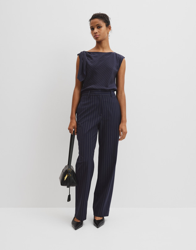 Country Road - Wool Blend Tailored Straight Pinstripe Pant
